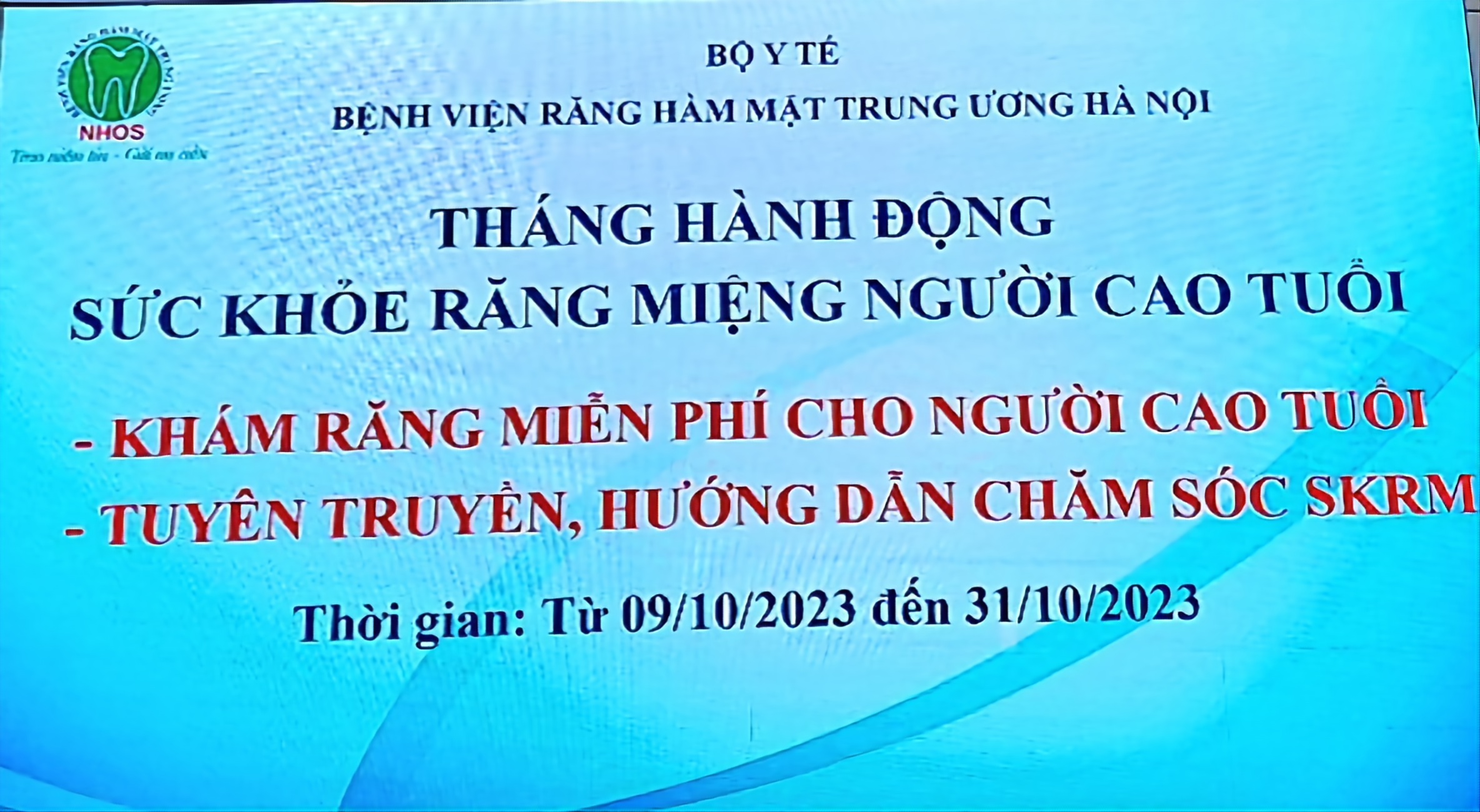 THÁNG HÀNH ĐỘNG SỨC KHỎE RĂNG MIỆNG NGƯỜI CAO TUỔI